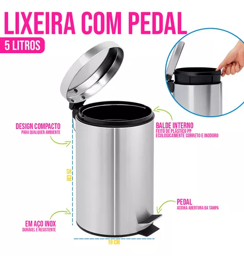 Lixeira Inox com Escova [5L]